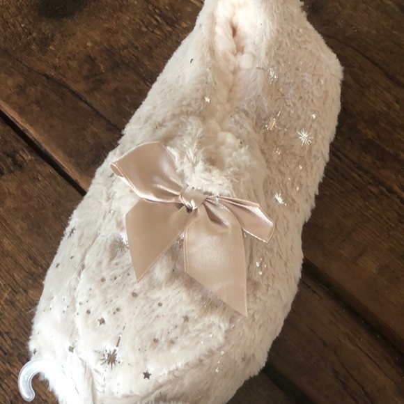 Cream Shimmer and Shine Faux Fur Slippers - Picture 3 of 3